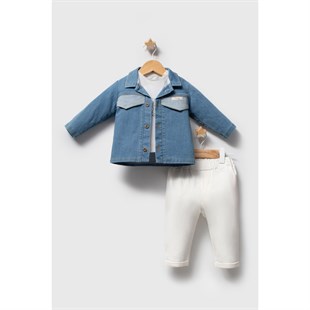 Tongs Giulia Denim Premium 3lü Beyaz Pant. Takım