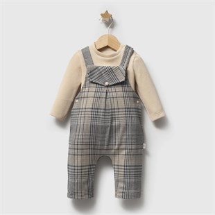 Tongs Ekoseli Kışlık Erkek Bebek Salopet