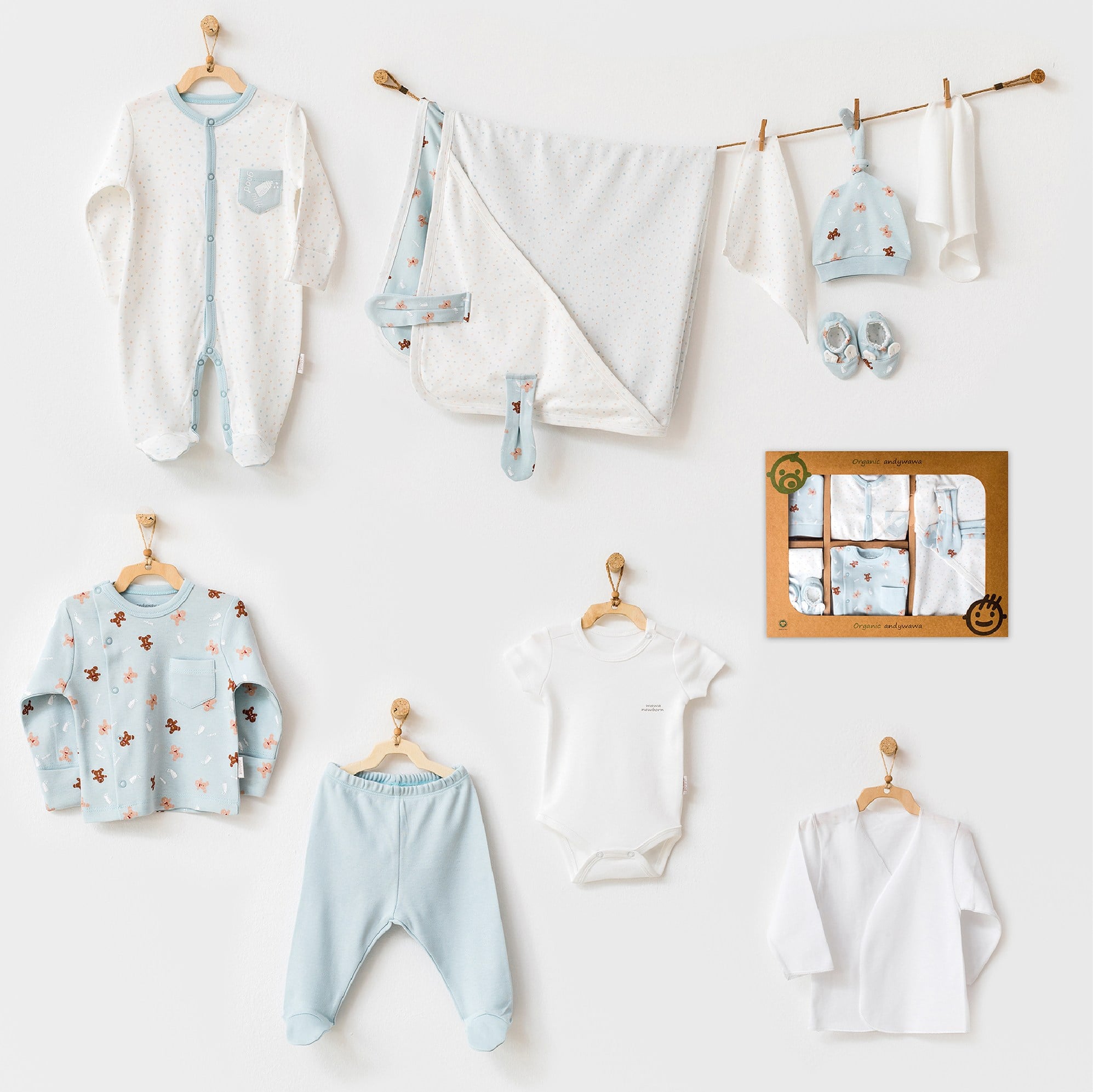 Hastane Çıkışı Setleri | Organik SetlerAndywawa %100 Organik Sertifikalı 10lu Unisex Set Gingers