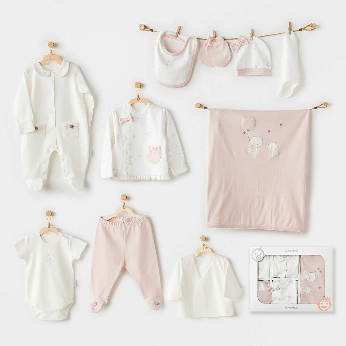 Hastane Çıkışı SetleriAndywawa %100 Pamuk 10lu Set Ballerina Ekru