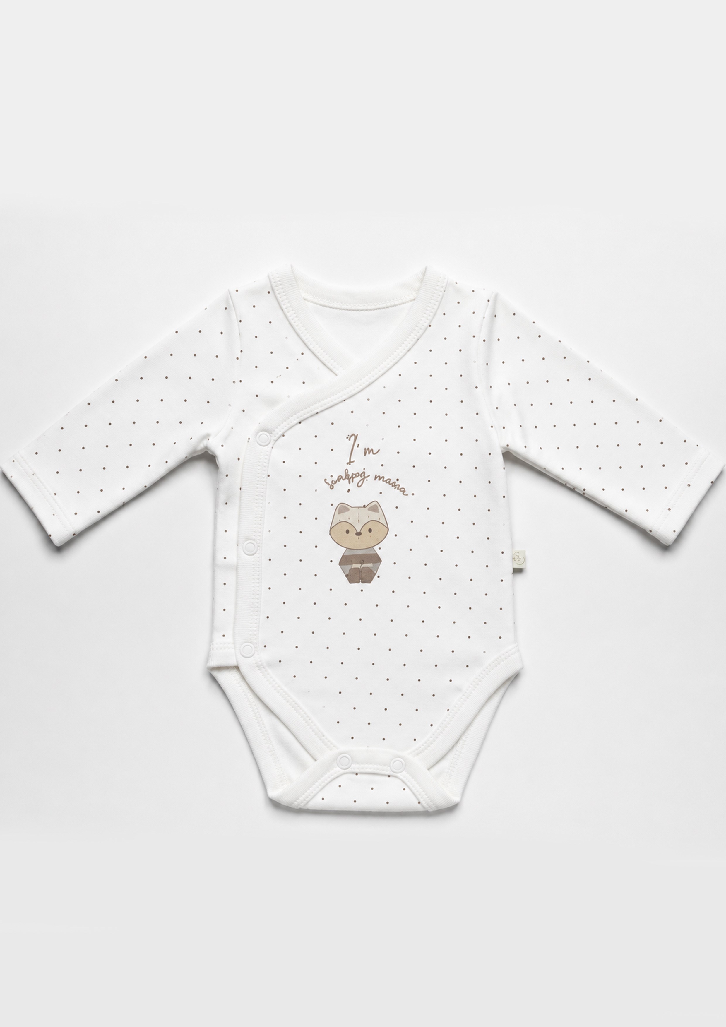 Bebek Badi-PantolonBistyle Racoon %100 Organik Kruvaze Unisex Badi