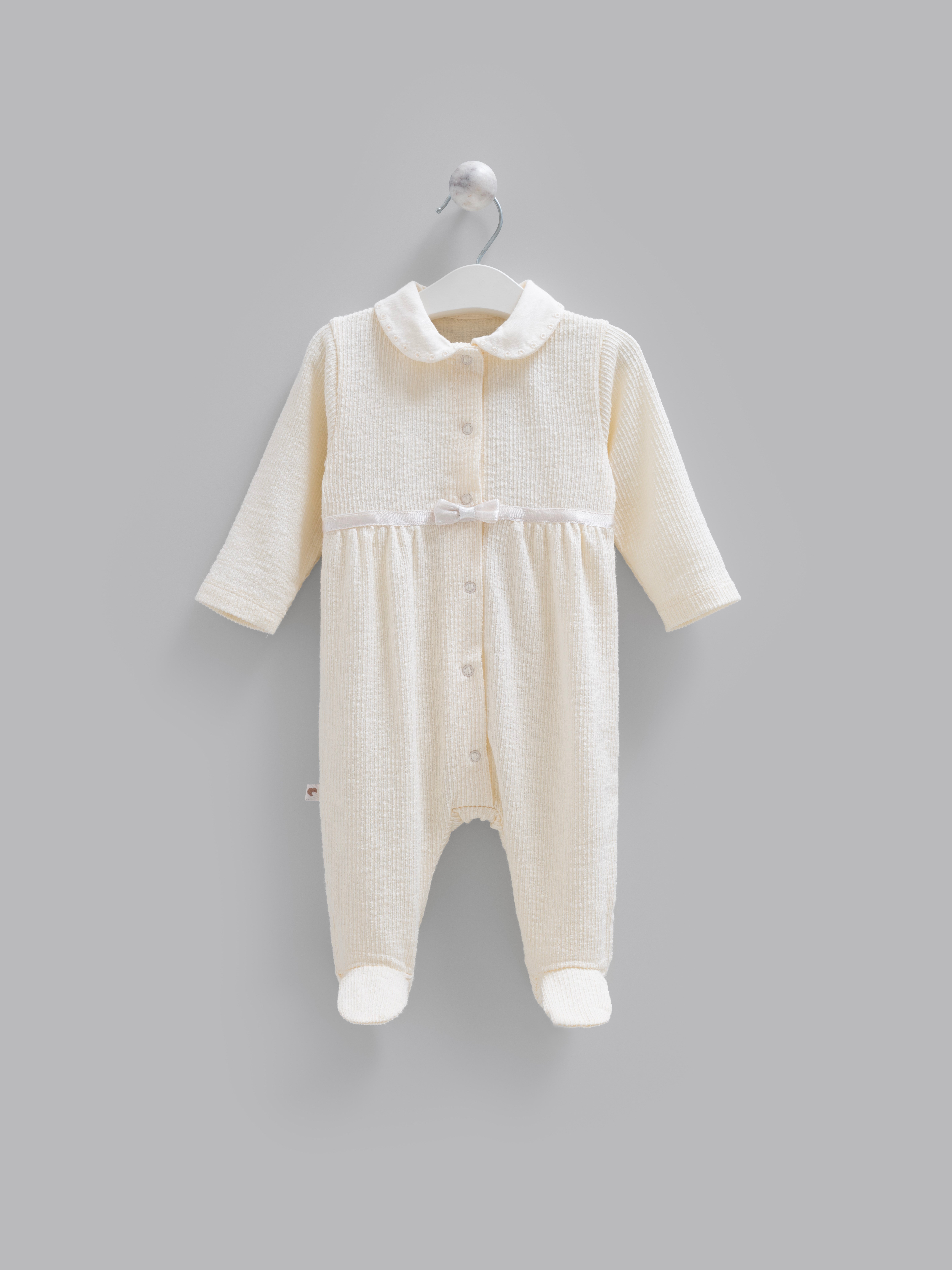 Bebek TulumCaramell Beti Premium Kız Tulum Bej