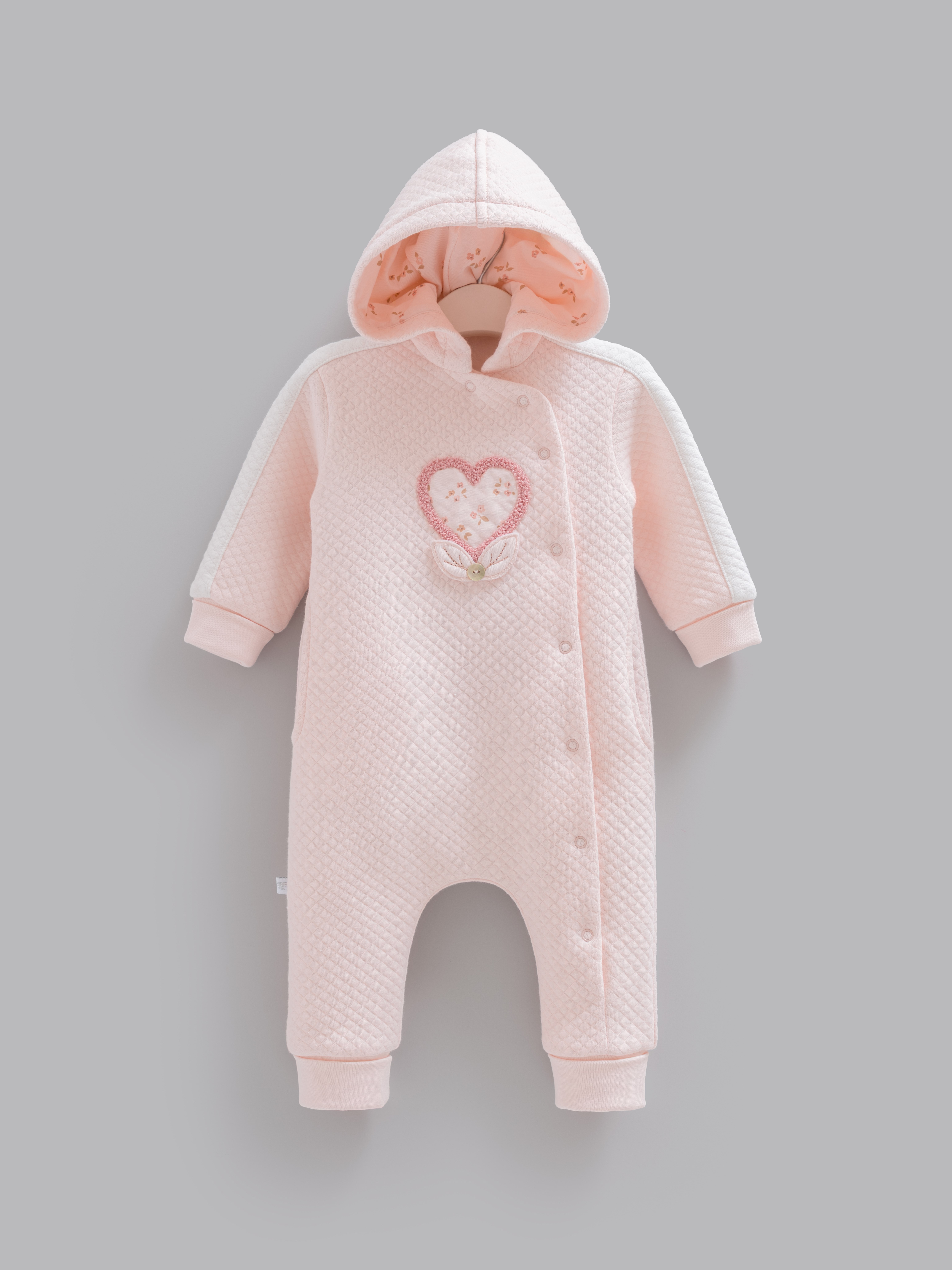 Bebek TulumCaramell Lifestyle Kapşonlu Kız Tulum Pembe