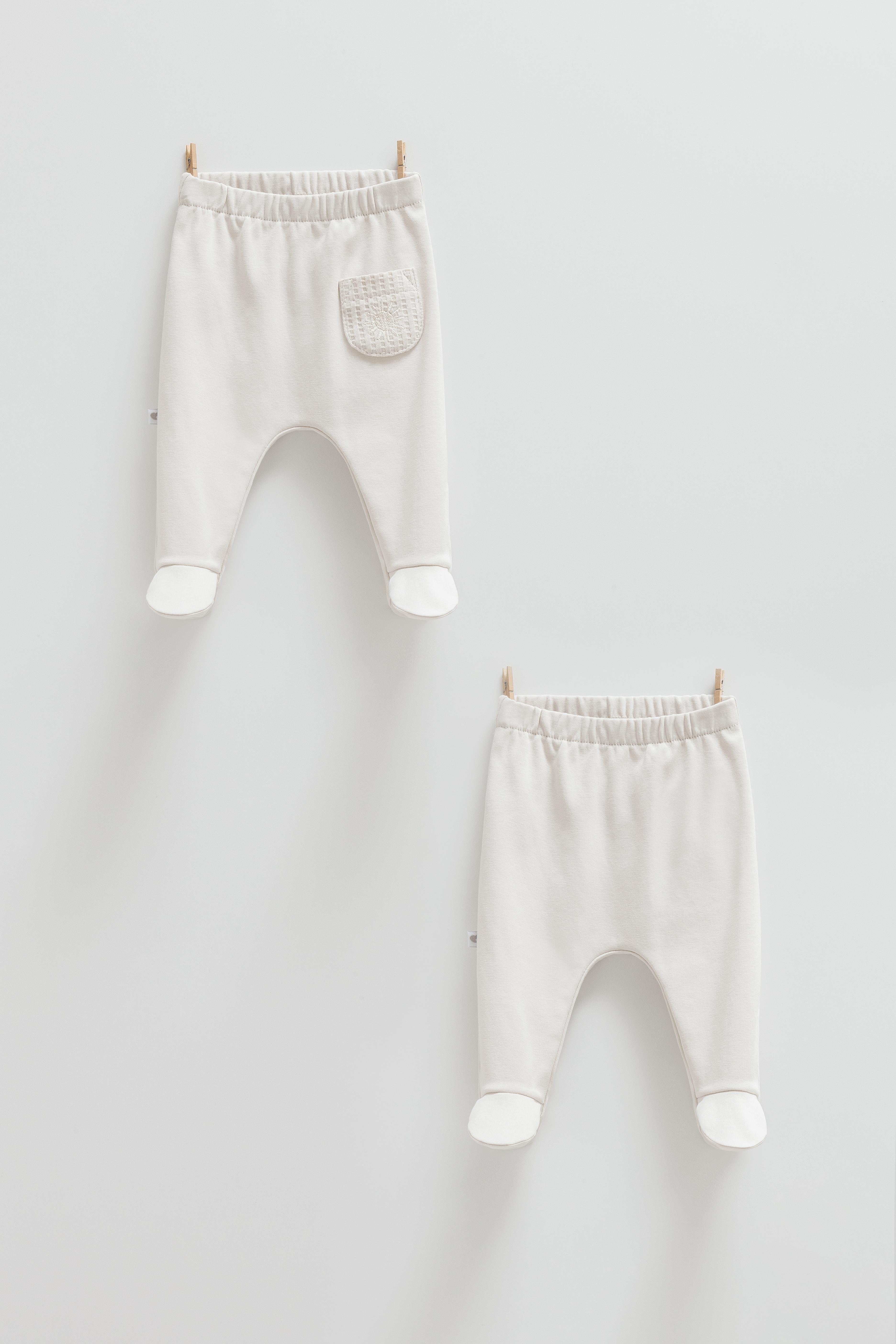 Çıtçıtlı Badi, Tek AltCaramell Napoli Unisex 2li Tek Alt Pantolon Gri