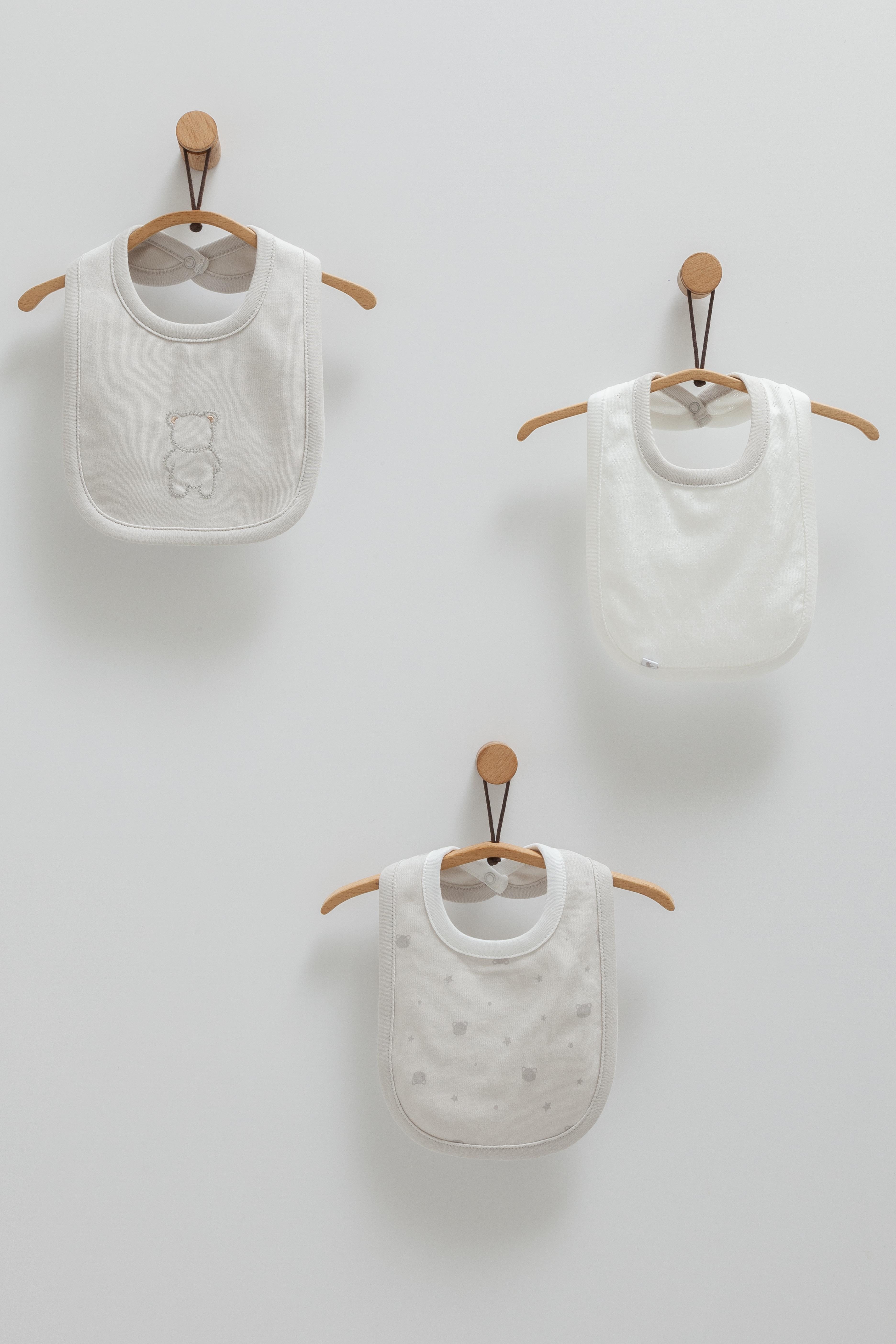 Önlük, Ağız MendiliCaramell Palermo 3lü Unisex Önlük Gri
