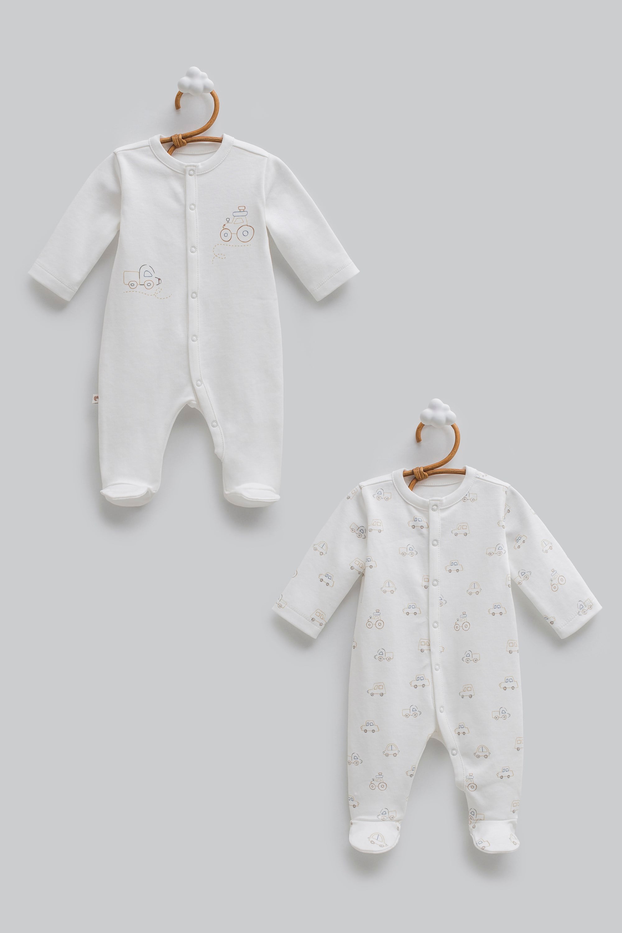 Bebek TulumCaramell Premium 2li First Tulum Erkek Ekru