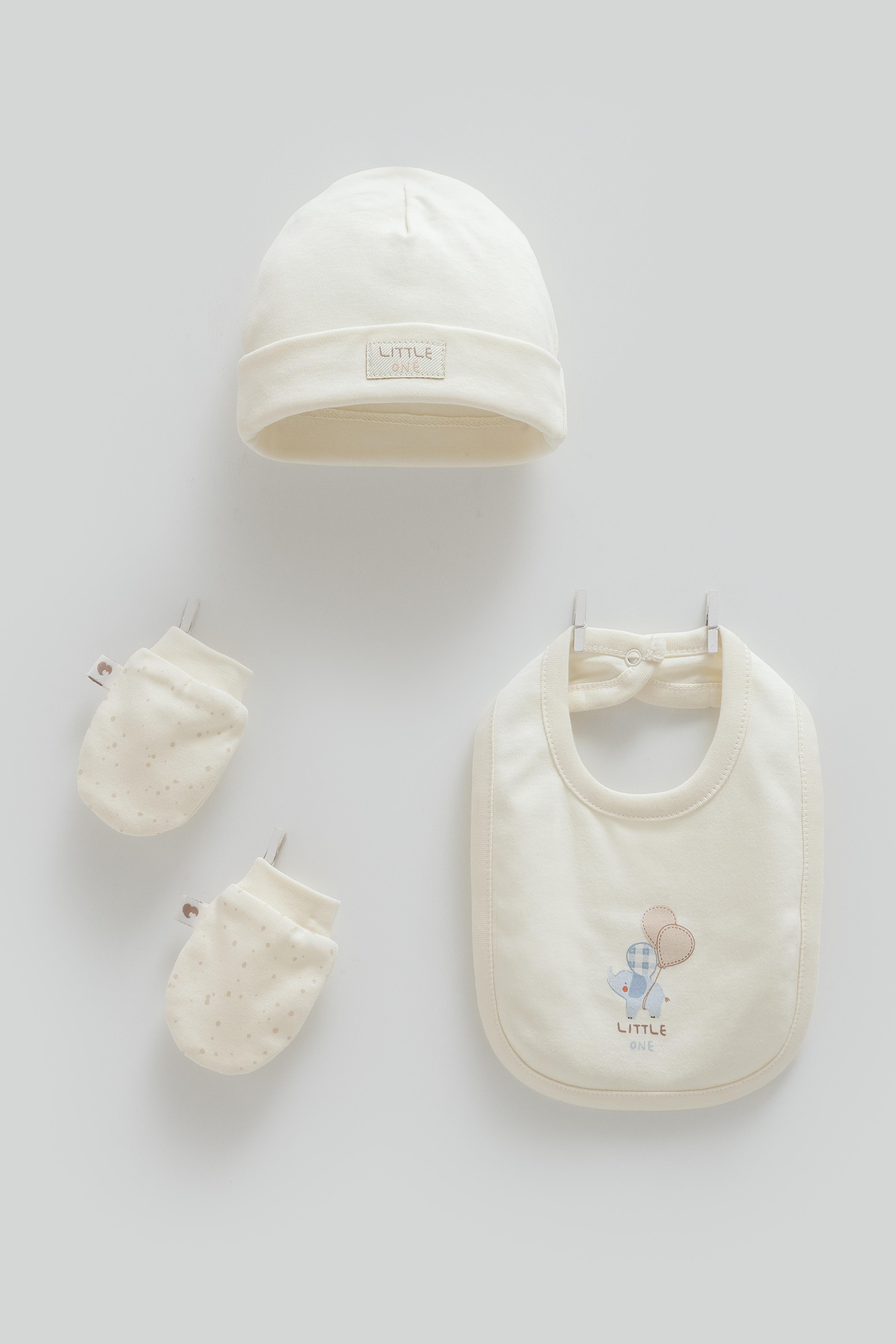 Önlük, Ağız MendiliCaramell Premium 3lü Unisex Aksesuar Seti Ekru
