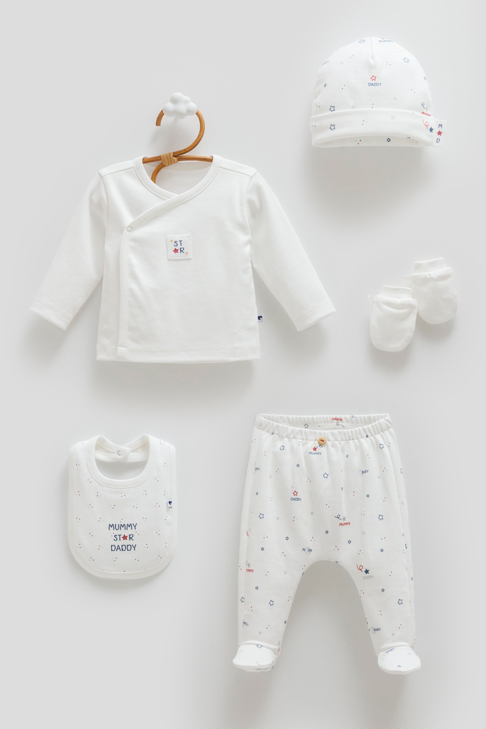 Hastane Çıkışı SetleriCaramell Premium Family 5li Unisex Set Ekru