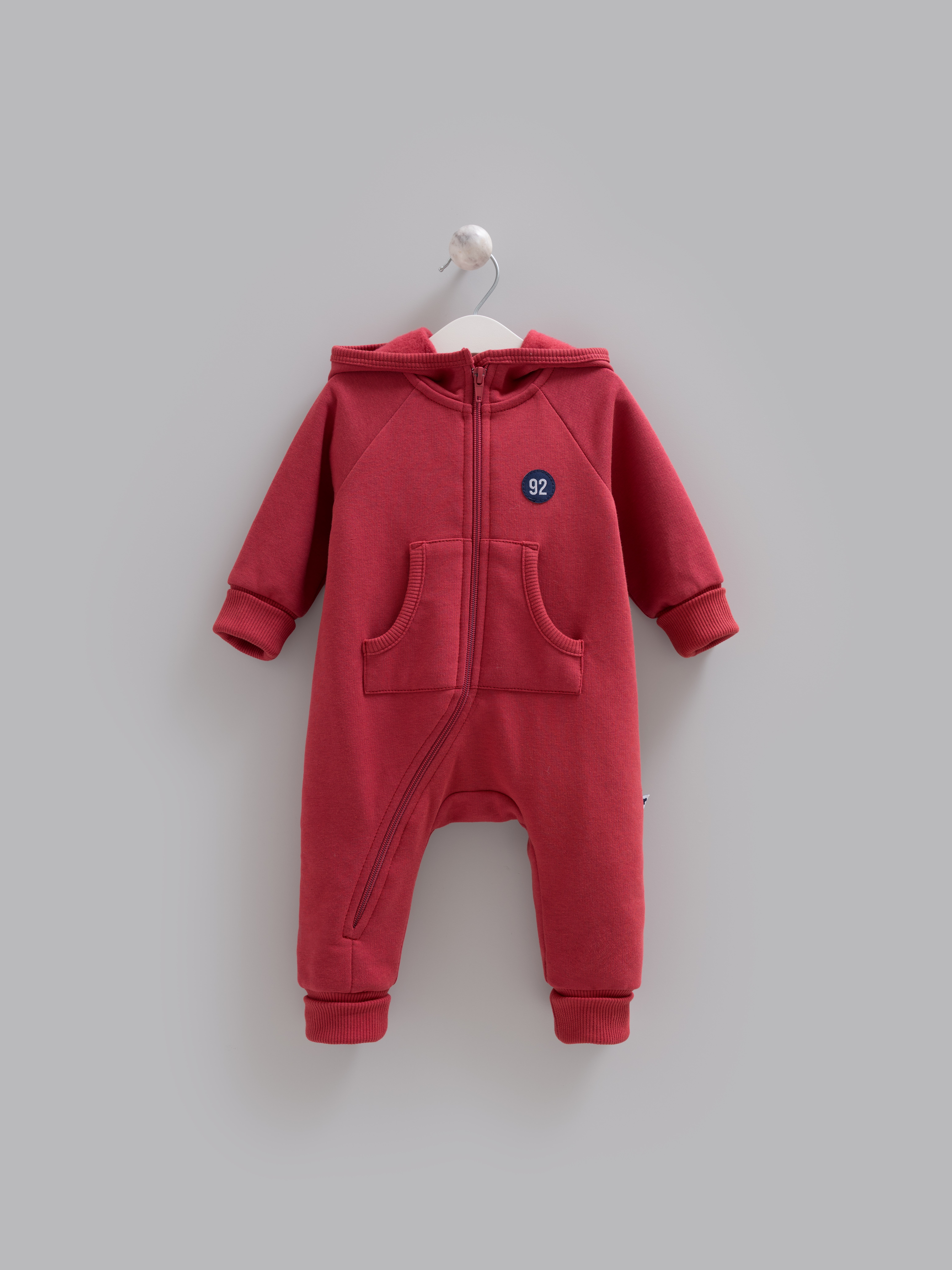 Bebek Tulumları | Yenidoğan TulumlarıCaramell Üç İplik Unisex Bebek Tulum Kırmızı