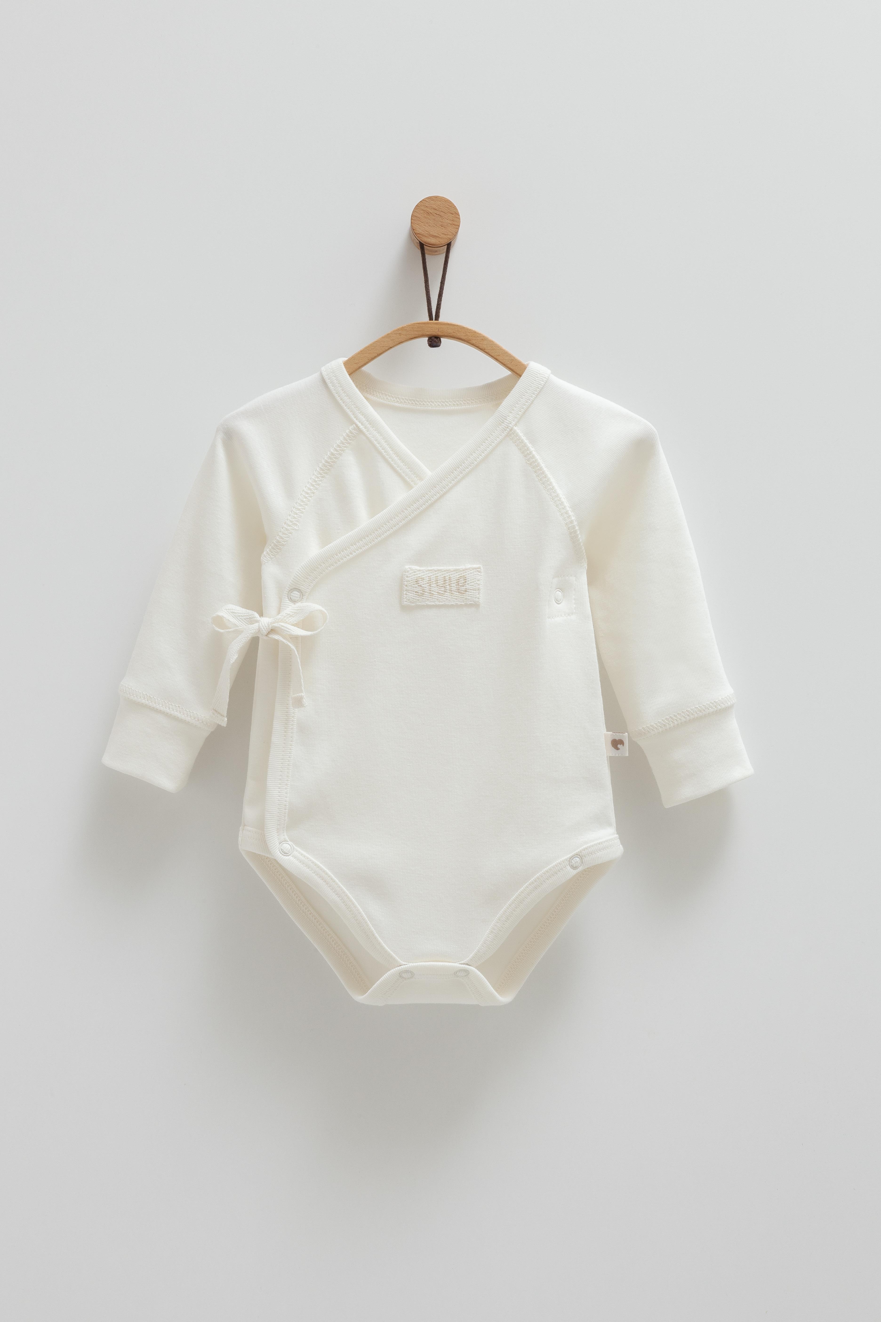 Çıtçıtlı Badi, Tek AltCaramell Unisex Çıtçıtlı Tekli Kruvaze Badi Ekru