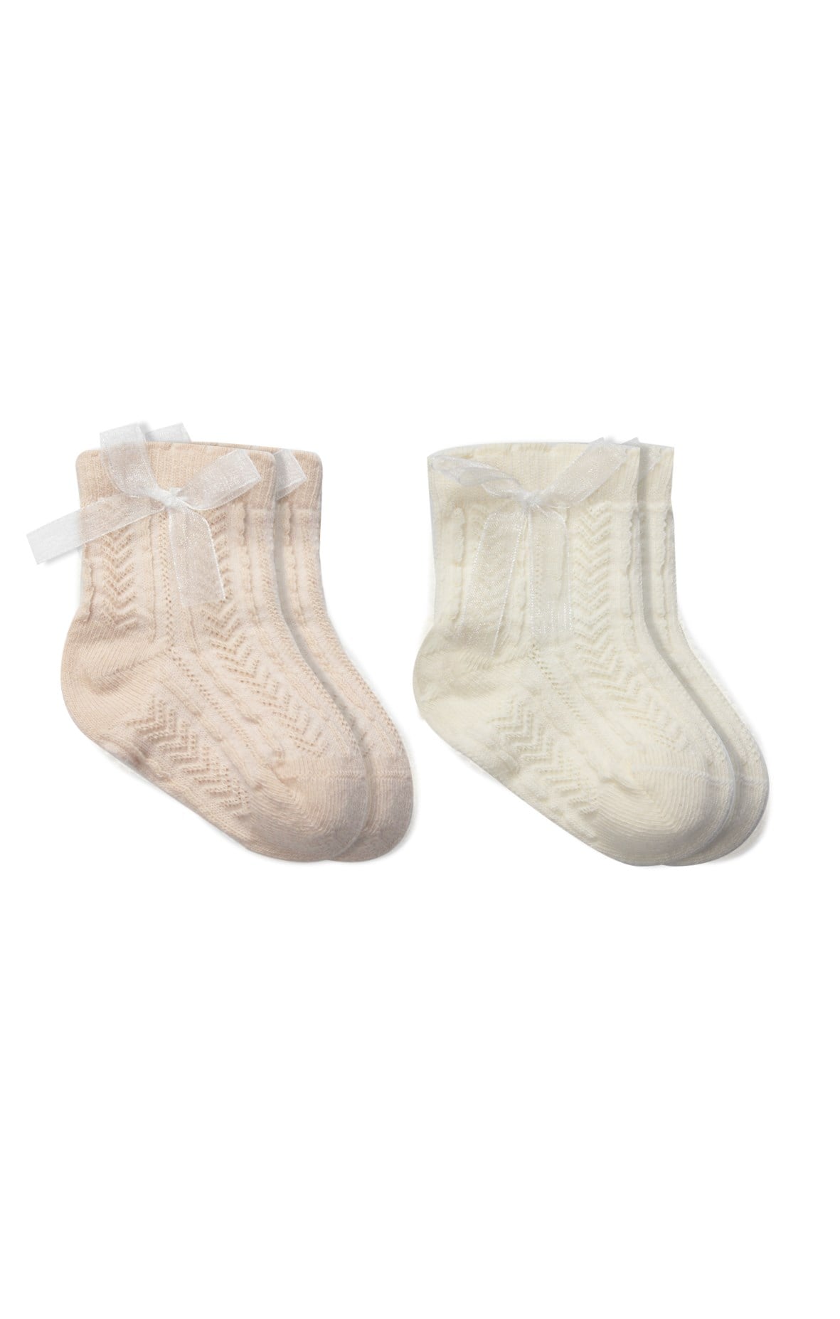 ÇorapGOTS Sertifikalı 2li Fiyonklu Çorap Somon Natural