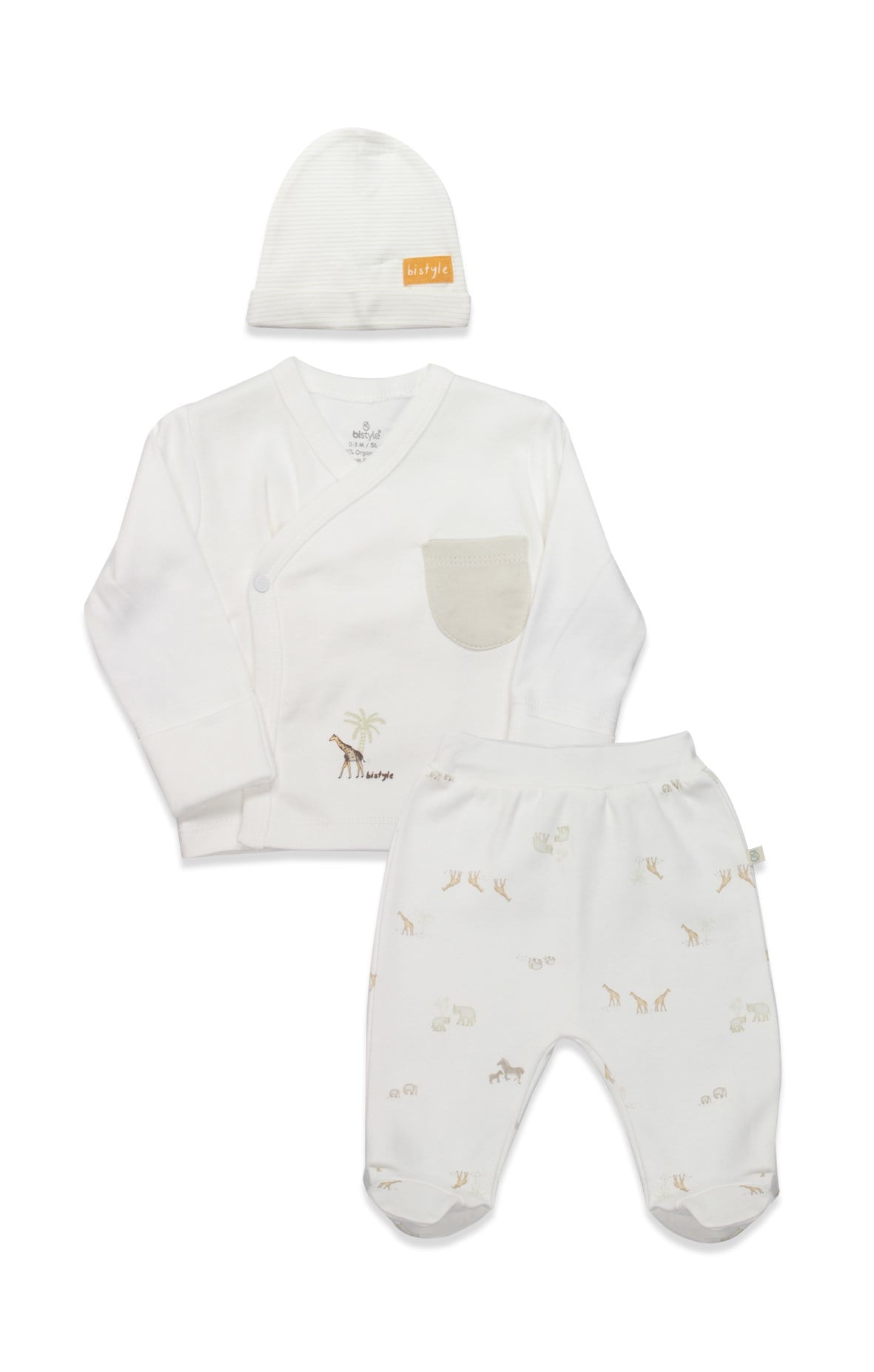 Hastane Çıkışı SetleriGOTS Sertifikalı 3lü Set Safari Yeşil-Unisex
