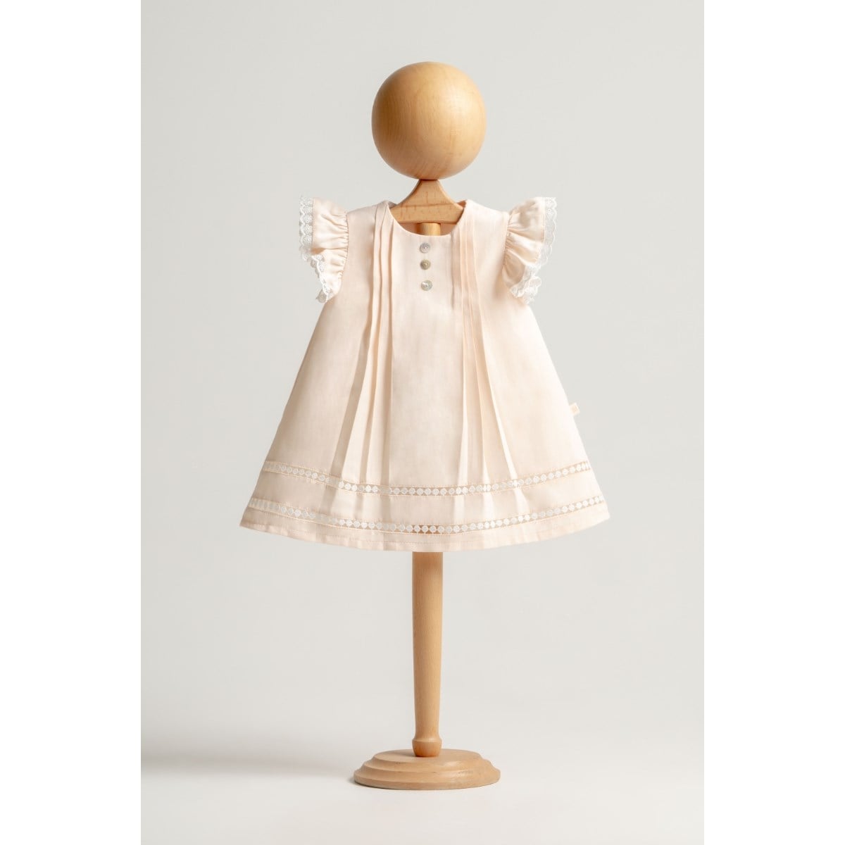 Kız Bebek Elbise, TakımMymio Linen Premium Kız Elbise Somon
