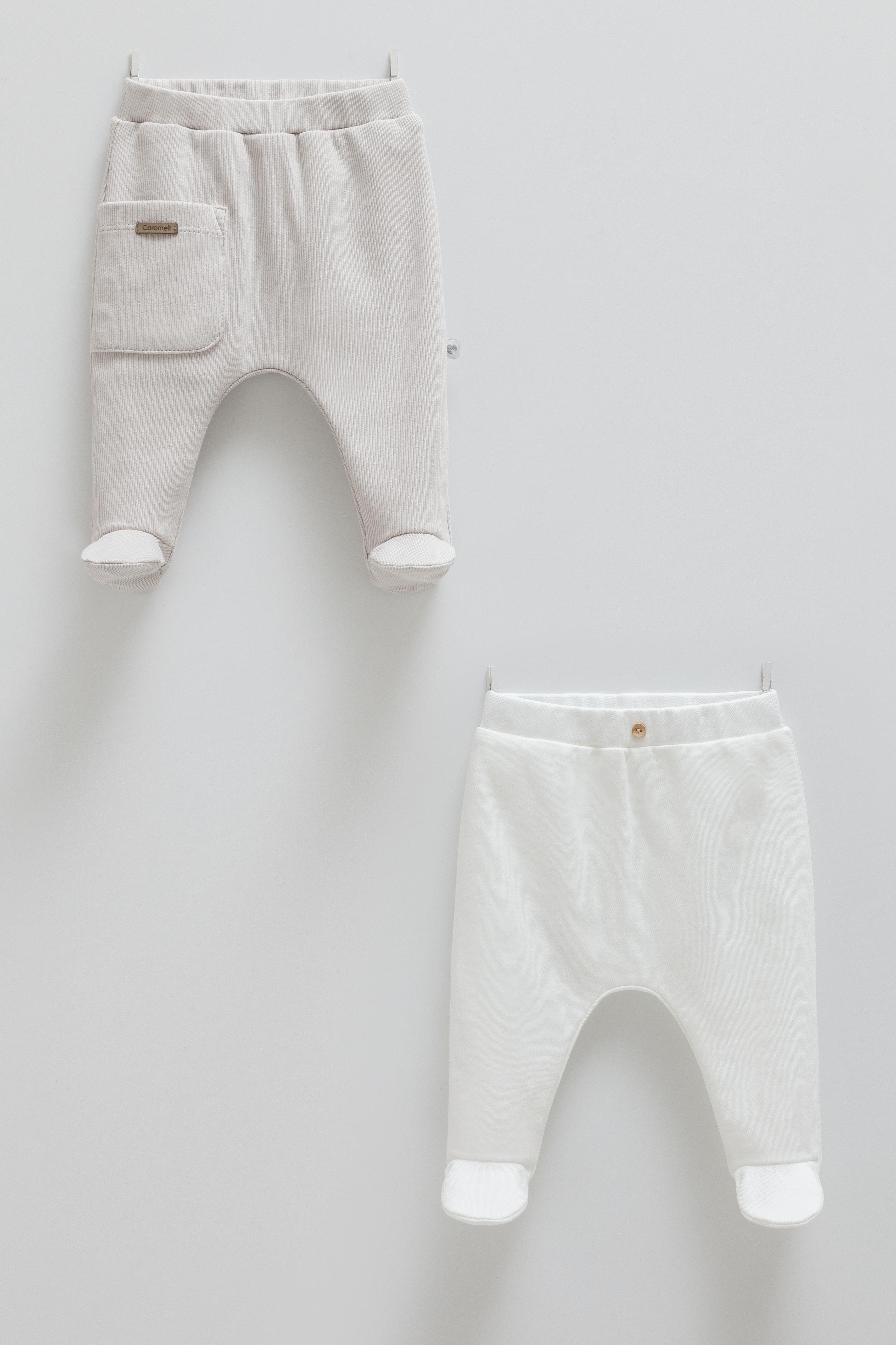 Çıtçıtlı Badi, Tek AltPalermo Likralı Cepli 2li Alt Unisex Pantolon Gri