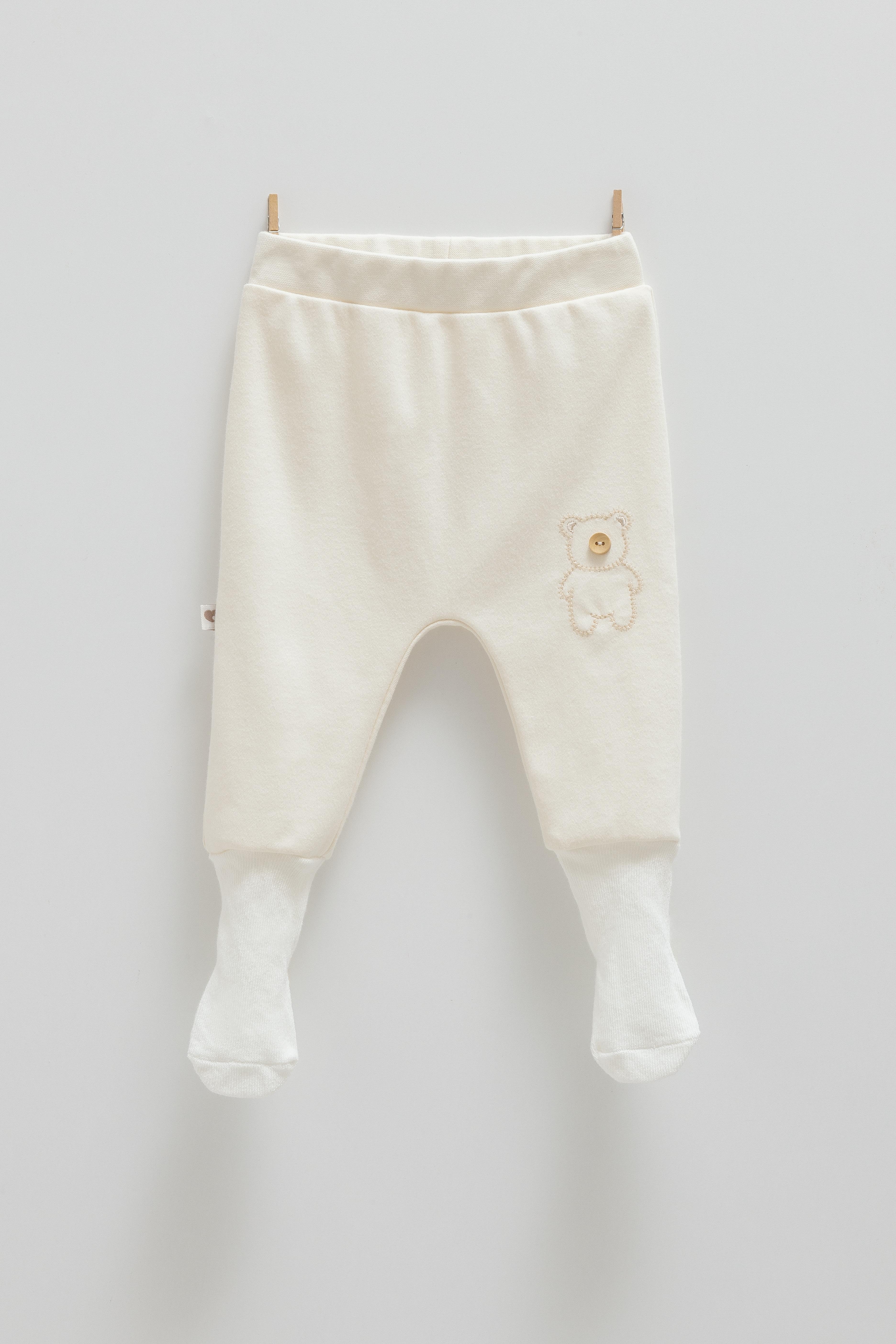 Çıtçıtlı Badi, Tek AltPalermo Tek Alt Çoraplı Unisex Pantolon Bej