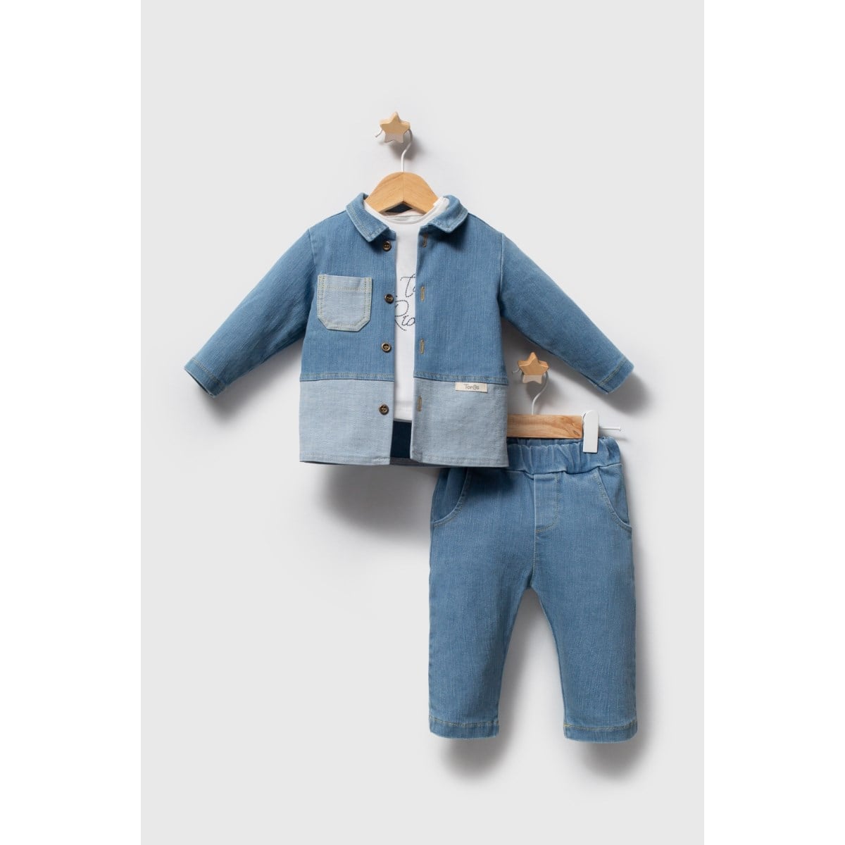 Erkek Bebek TakımTongs Denim Premium 3lü Takım