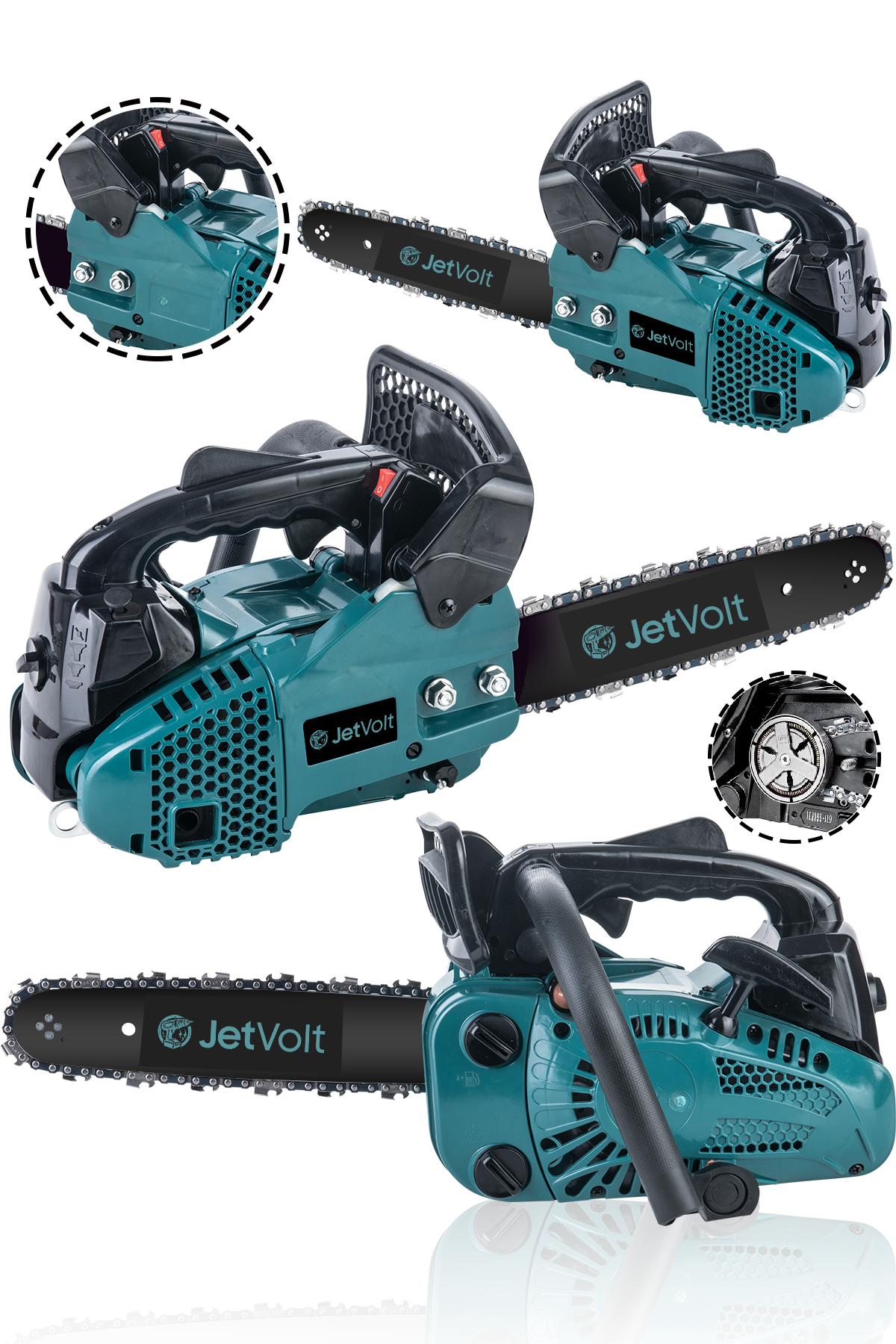 JetVolt 25cc Mini Benzinli Testere Ağaç Odun Dal Budama Ve Kesme Testeresi Hızar Motoru - Mavi