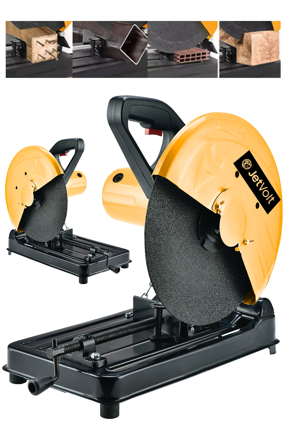 JetVolt Profesyonel 2000W 355mm Bakır Sargılı Metal Şanzıman Profil Metal Kesme Makinesi - Sarı