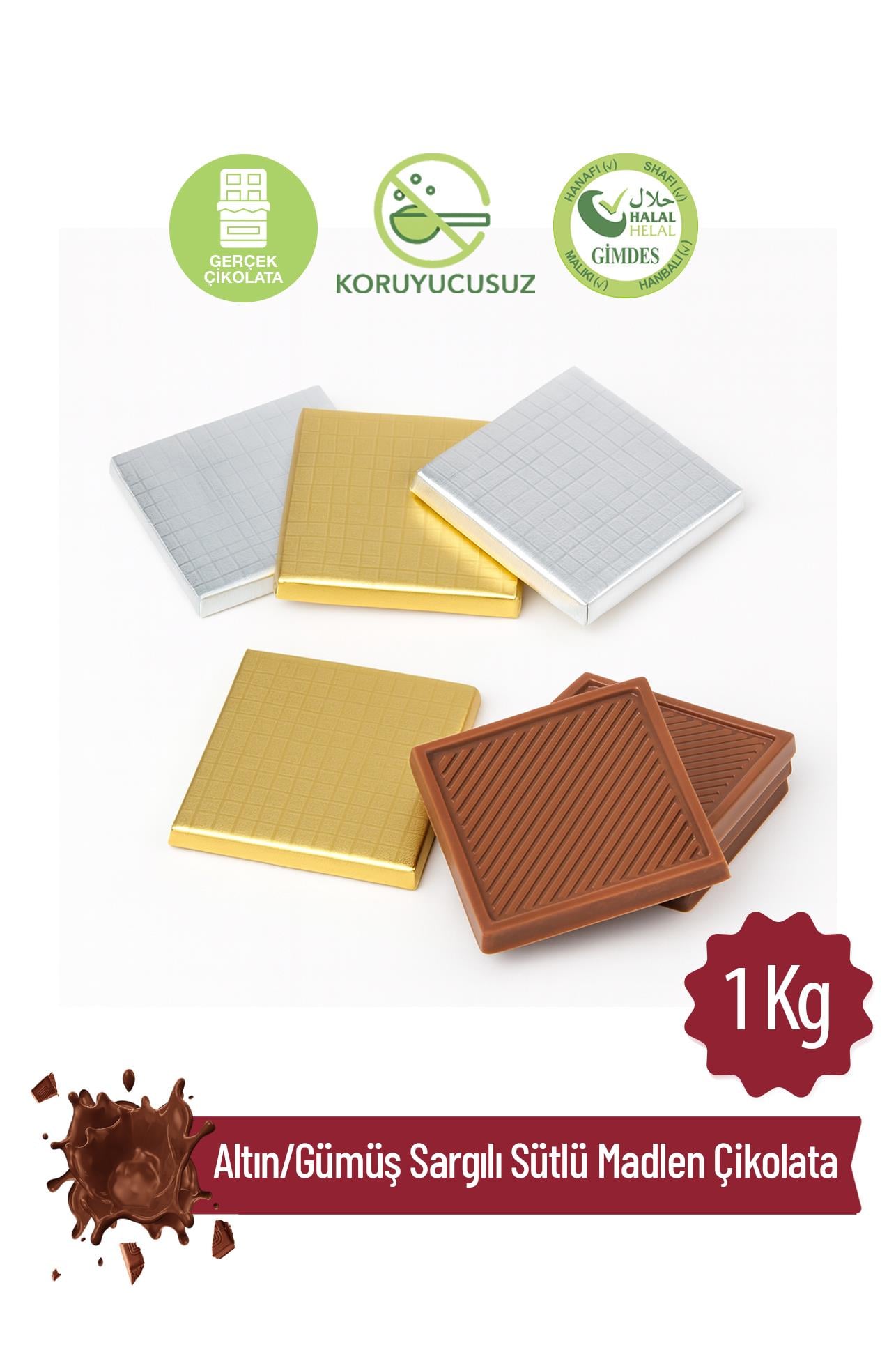 Altın/gümüş Sargılı Sütlü Madlen Çikolata 1 Kg.Madlen ÇikolataMilat