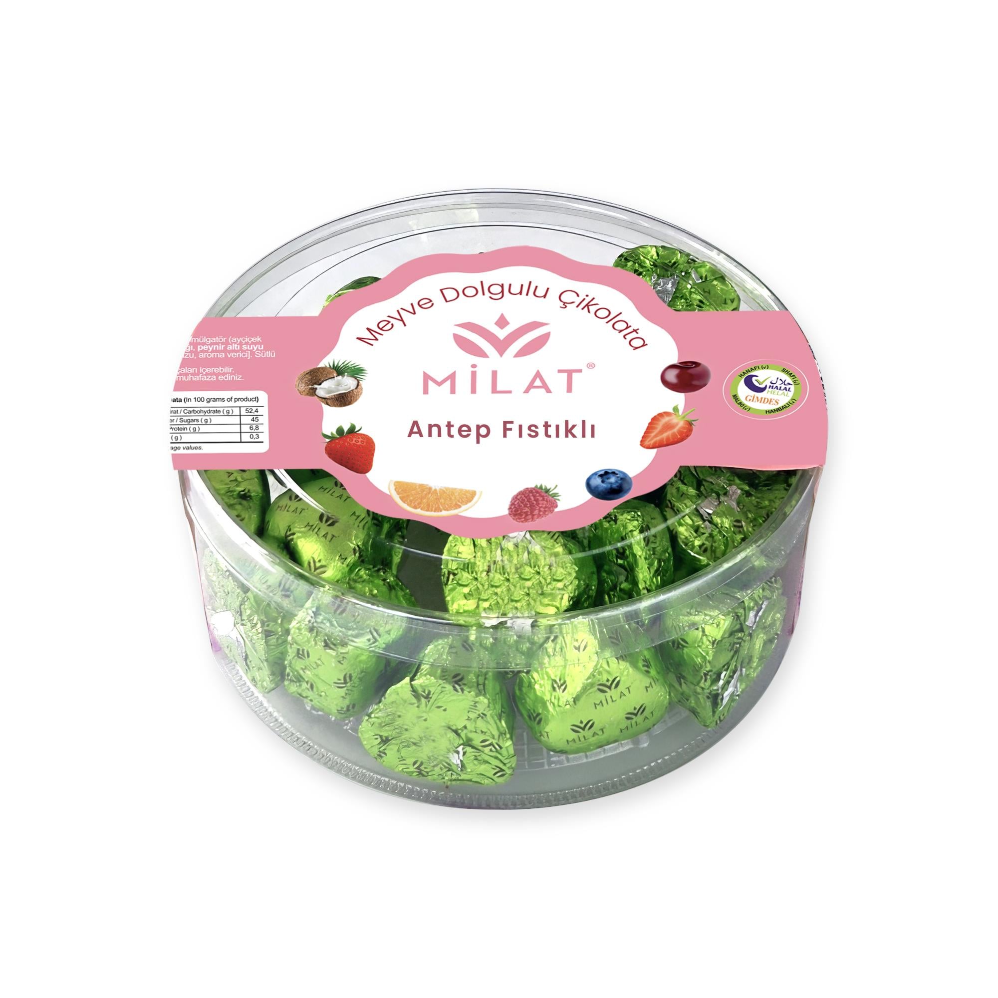 Antep Fıstıklı Sütlü Kalp Çikolata 300 g Spesiyal Dökme ÇikolataMilat