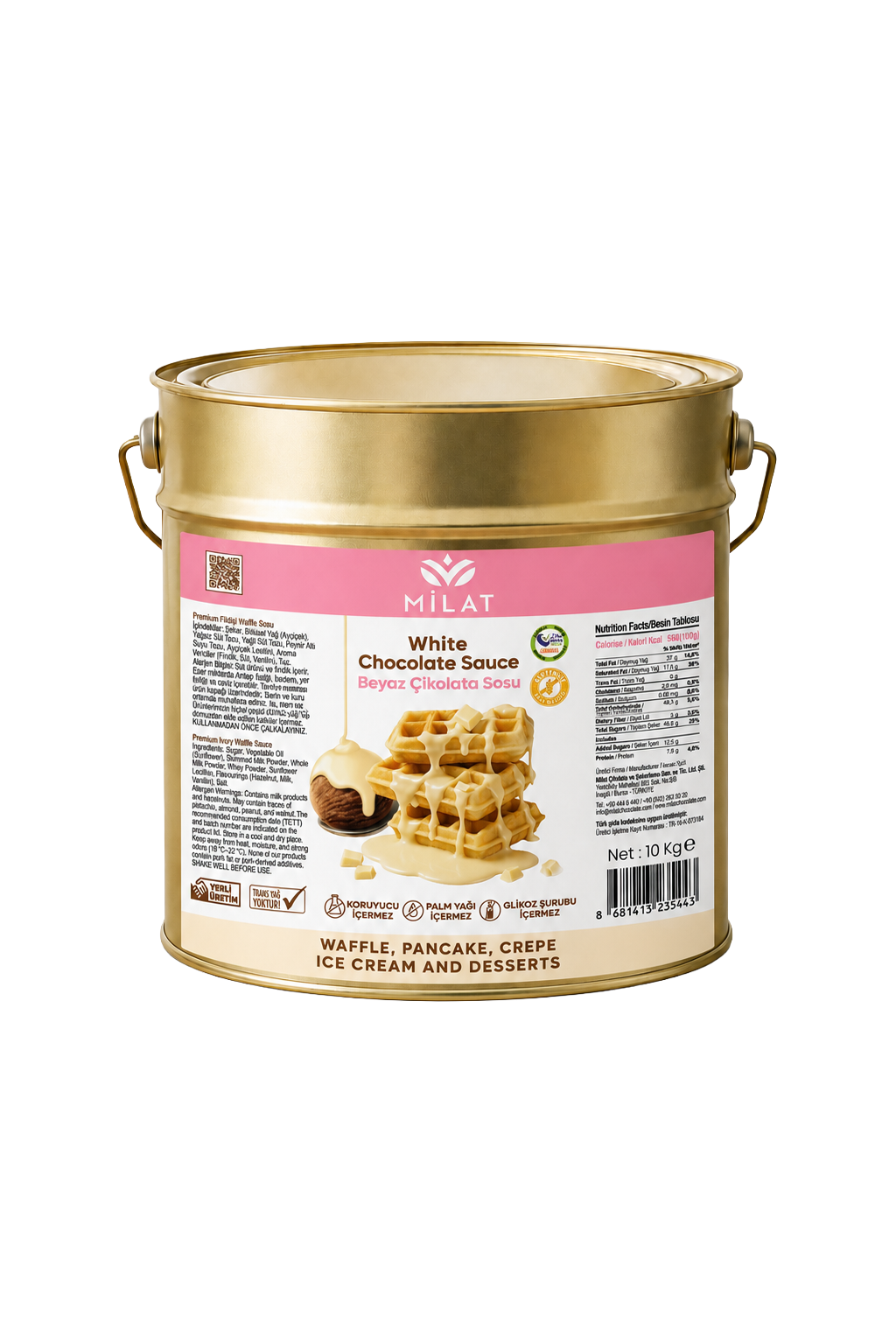 Beyaz Tatlı Sos 10 Kg - Waffle & Krep & Pankek & Tatlı & Dondurma SosuToptan AlMilat