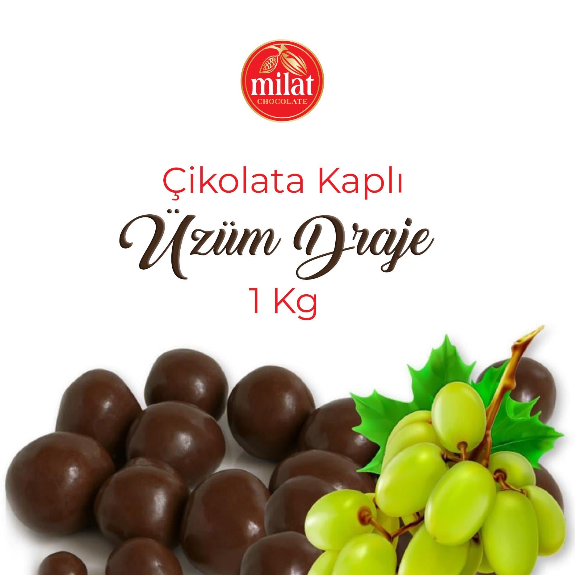 Çikolata Kaplı Üzüm Draje 1 kgDraje ÇikolataMilat