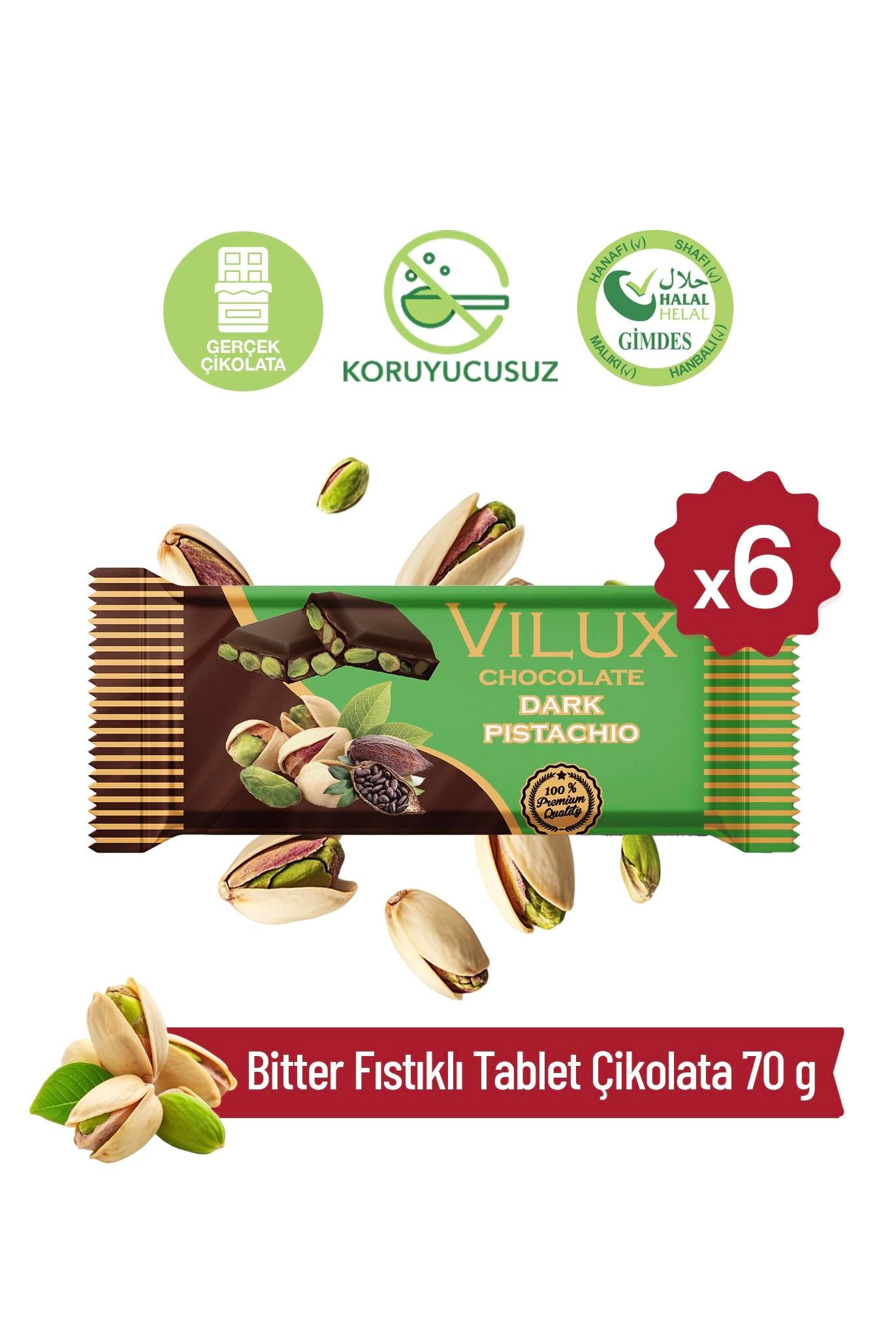 Fıstıklı Bitter Tablet Çikolata 70gr (5 ADET)Tablet ÇikolataVilux
