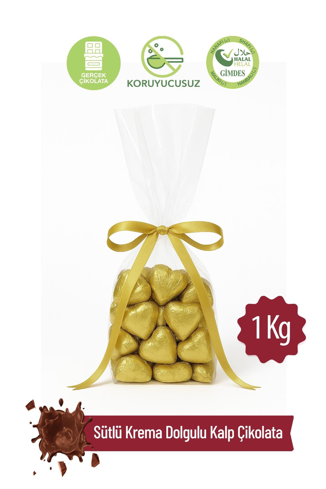 Milat Altın Sargılı Special Sütlü Kalp Çikolata 1 Kg.Spesiyal ÇikolataMilat