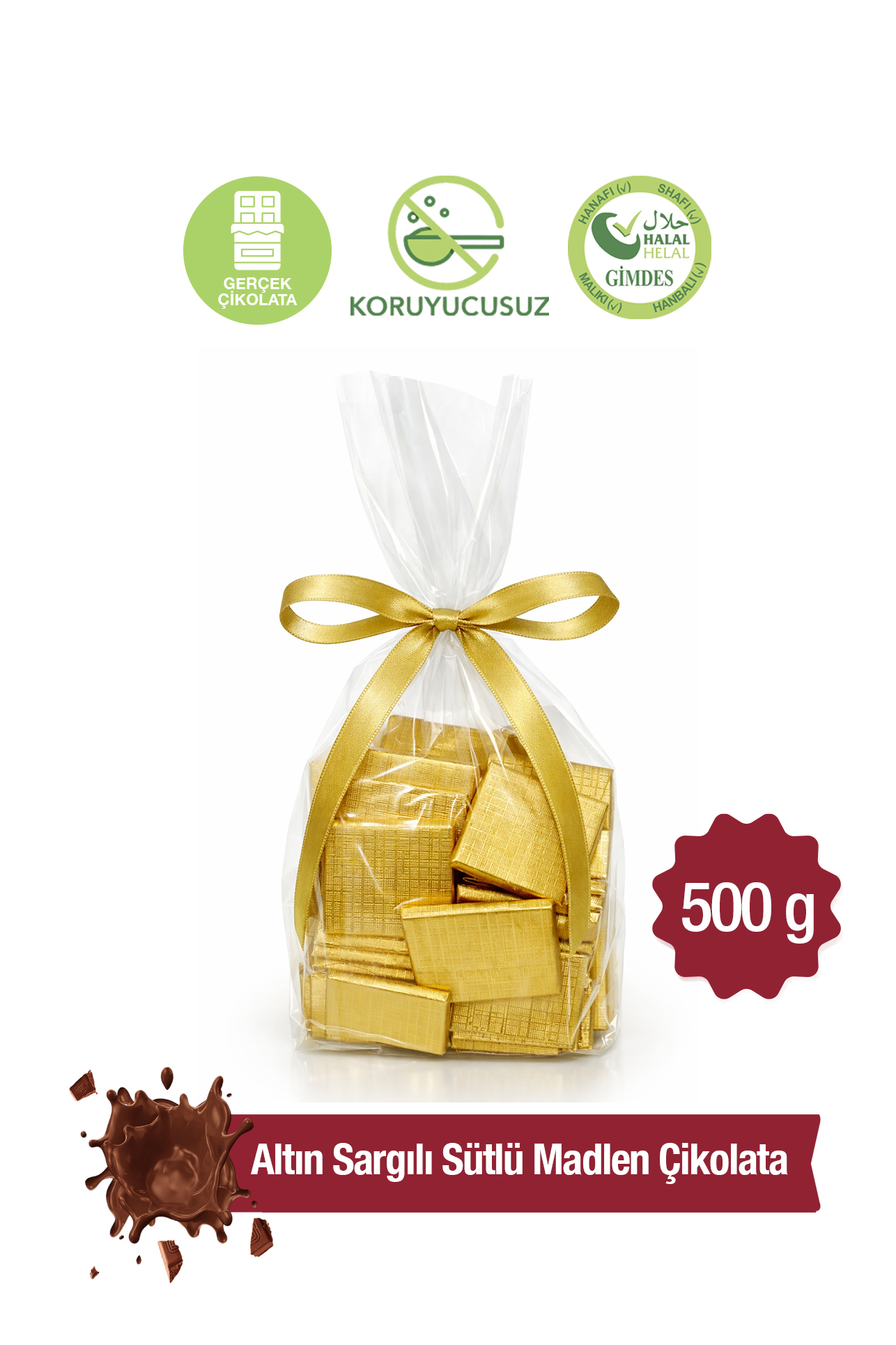 Milat Altın Sargılı Sütlü Madlen Çikolata 500 gMadlen ÇikolataMilat