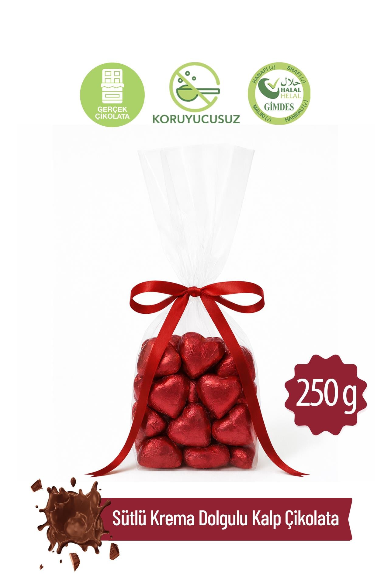 Milat Kırmızı Sargılı Special Sütlü Kalp Çikolata 250 Gr.Spesiyal Dökme ÇikolataMilat