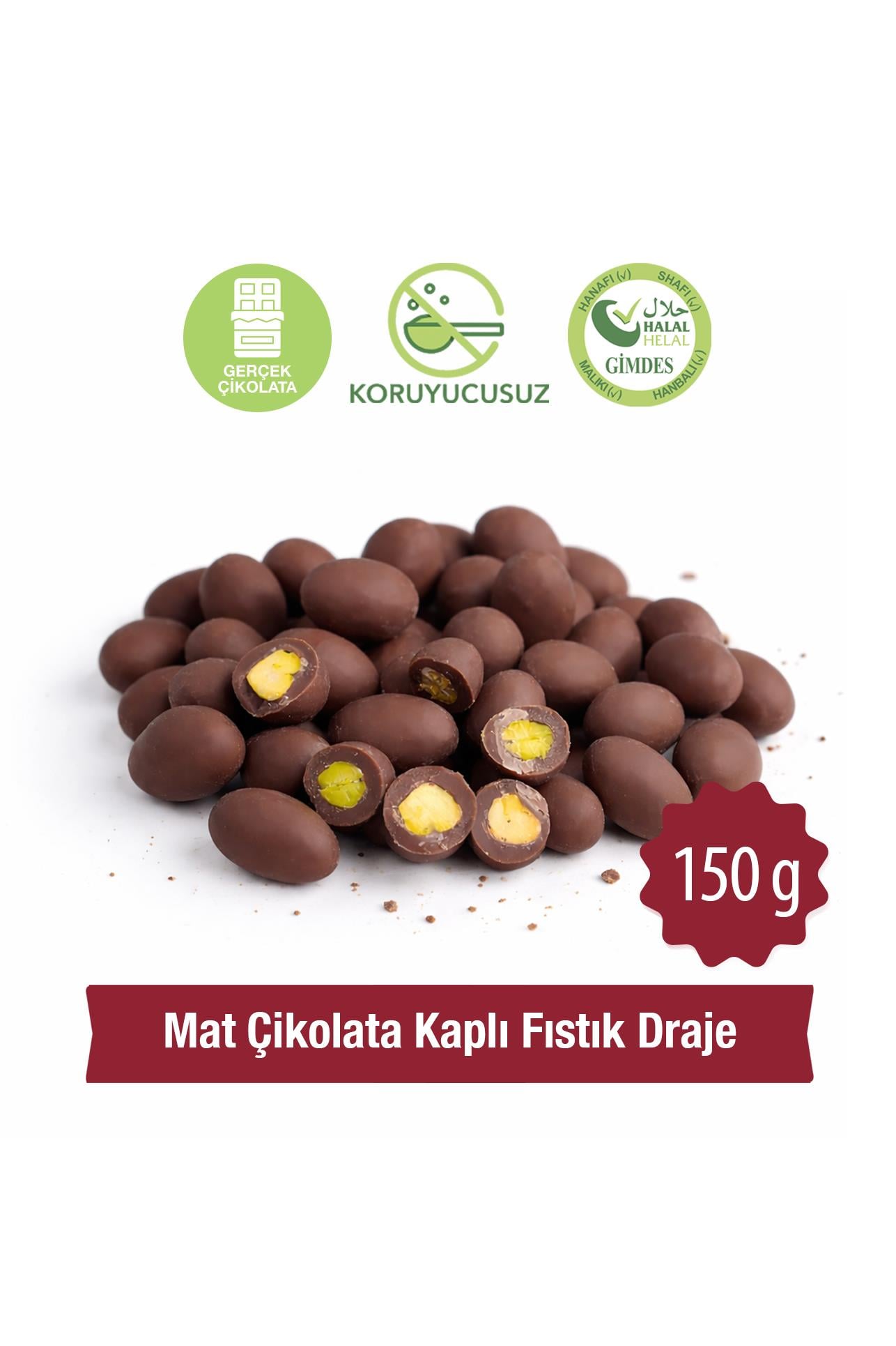 Milat Sütlü Çiklolata Kaplı Mat Antep Fıstıklı DrajeDraje ÇikolataMilat