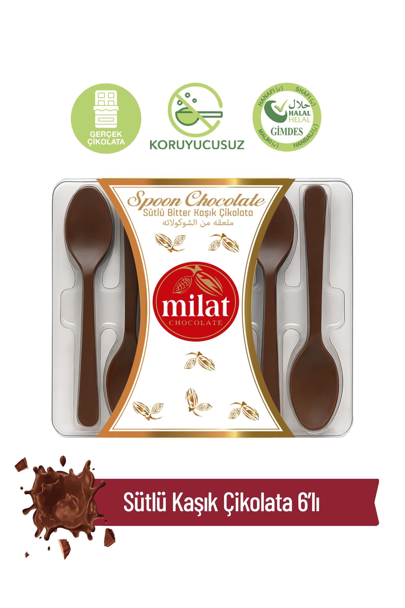 Spoon Chocolate 6'li Kaşık Çikolata  48 grKaşık ÇikolataSpoon Chocolate