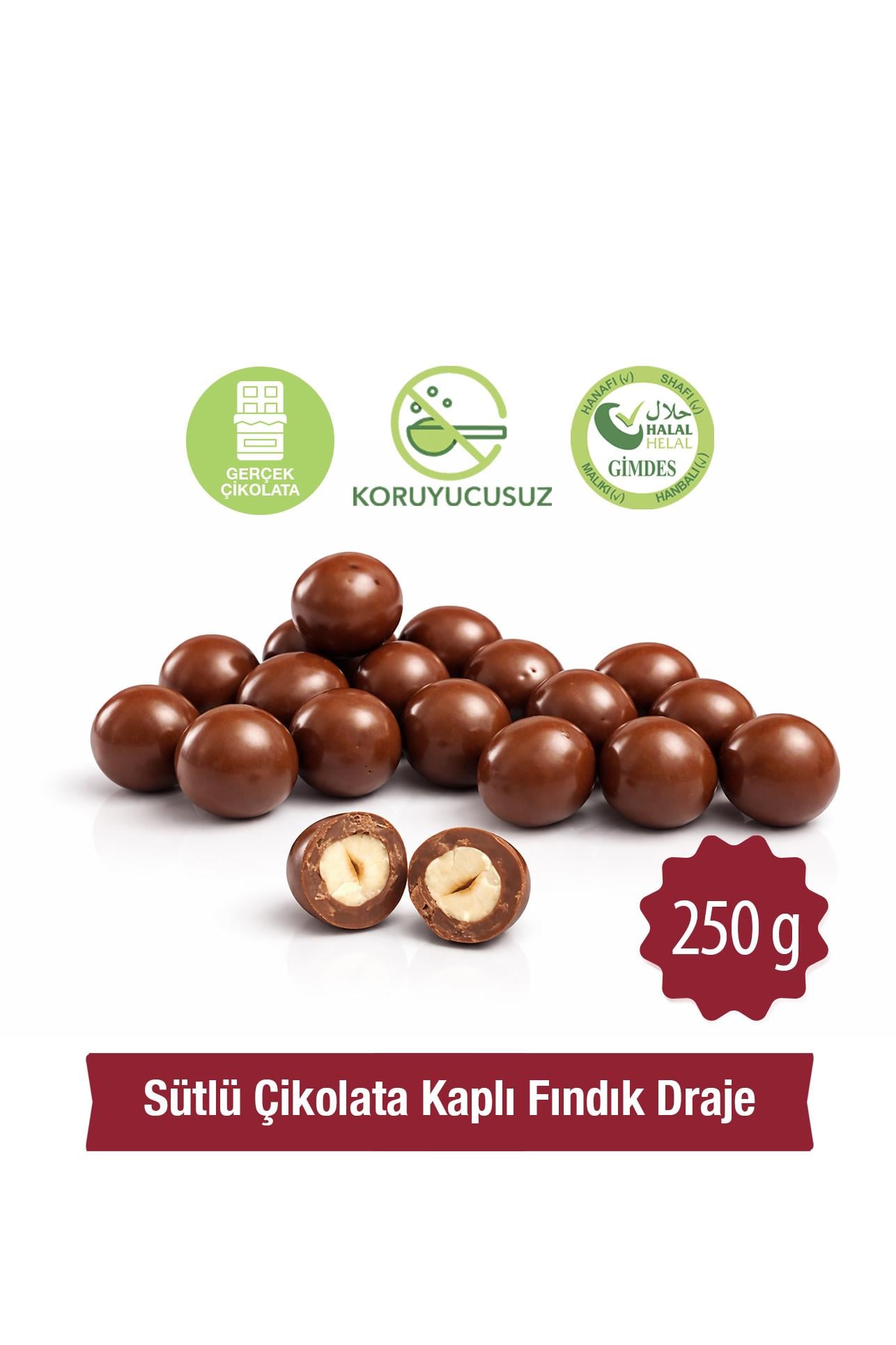 Sütlü Çikolata Kaplı Fındık Draje 250 Gr.Draje ÇikolataMilat