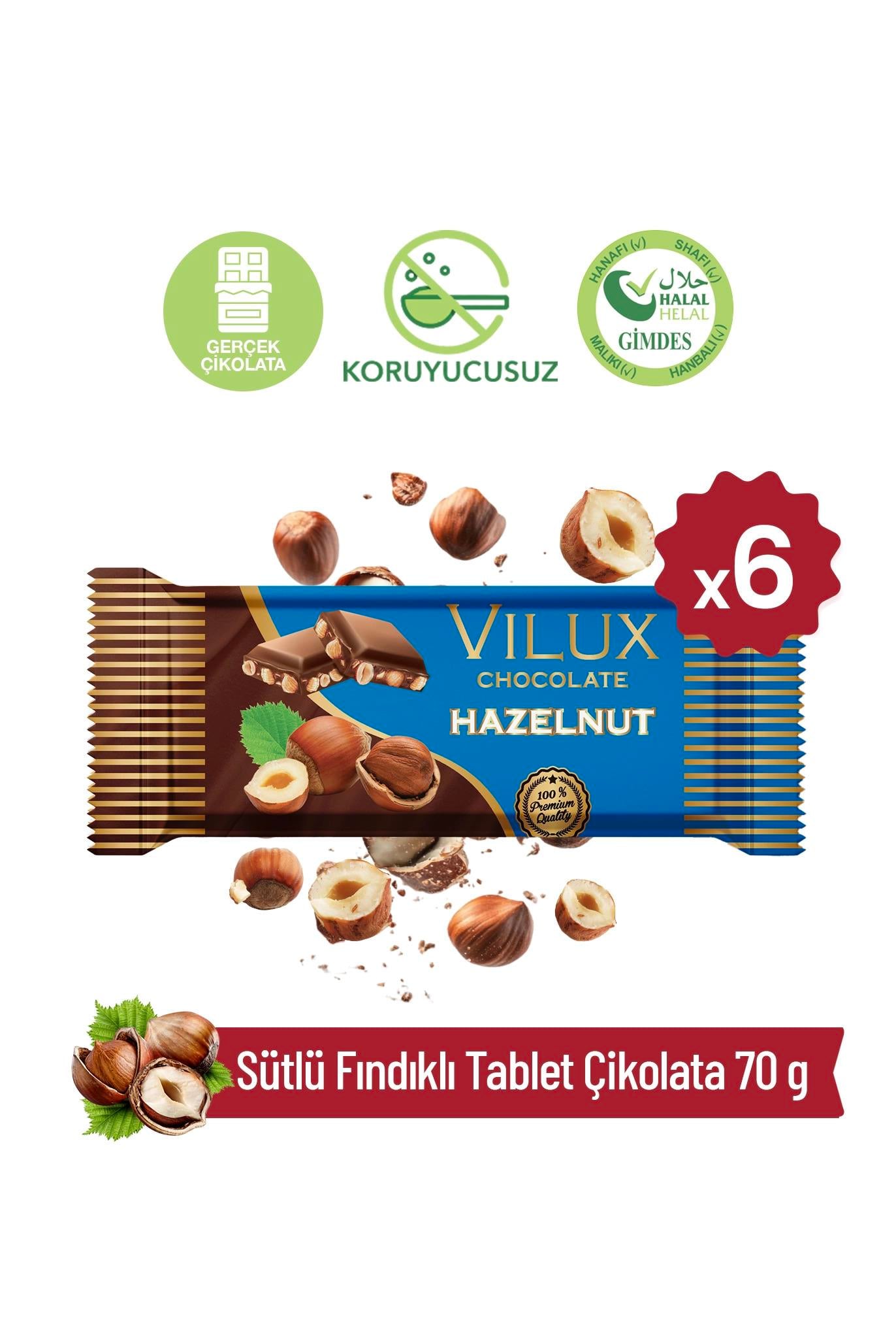 Sütlü Fındıklı Tablet Çikolata 70gr (5 ADET)Tablet ÇikolataVilux