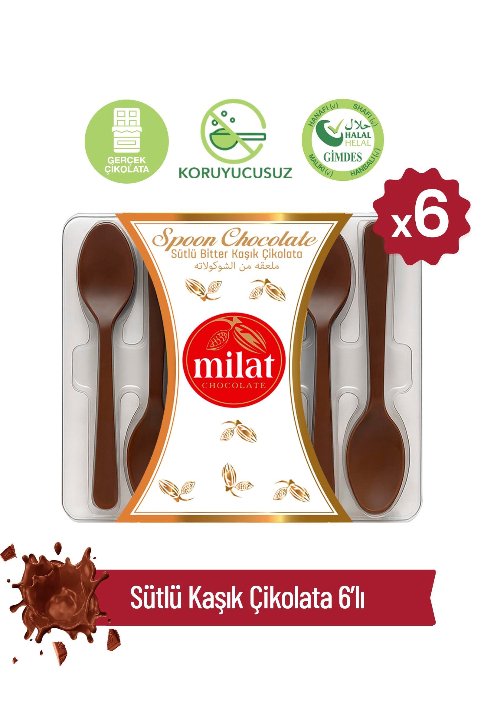 Sütlü Kaşık Çikolata 54 g x 6 AdetKaşık ÇikolataMilat