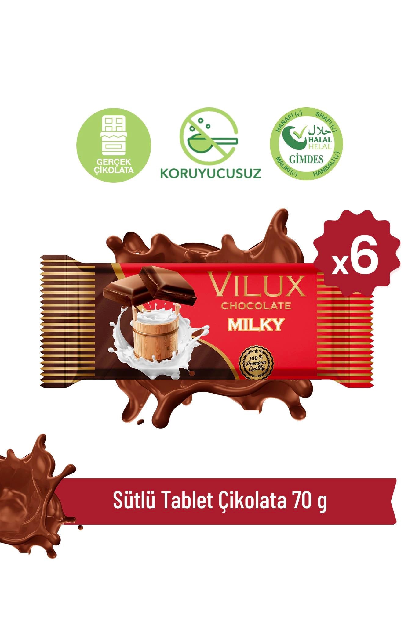 Sütlü Tablet Çikolata 70 g x 6 AdetÇikolatalarMilat