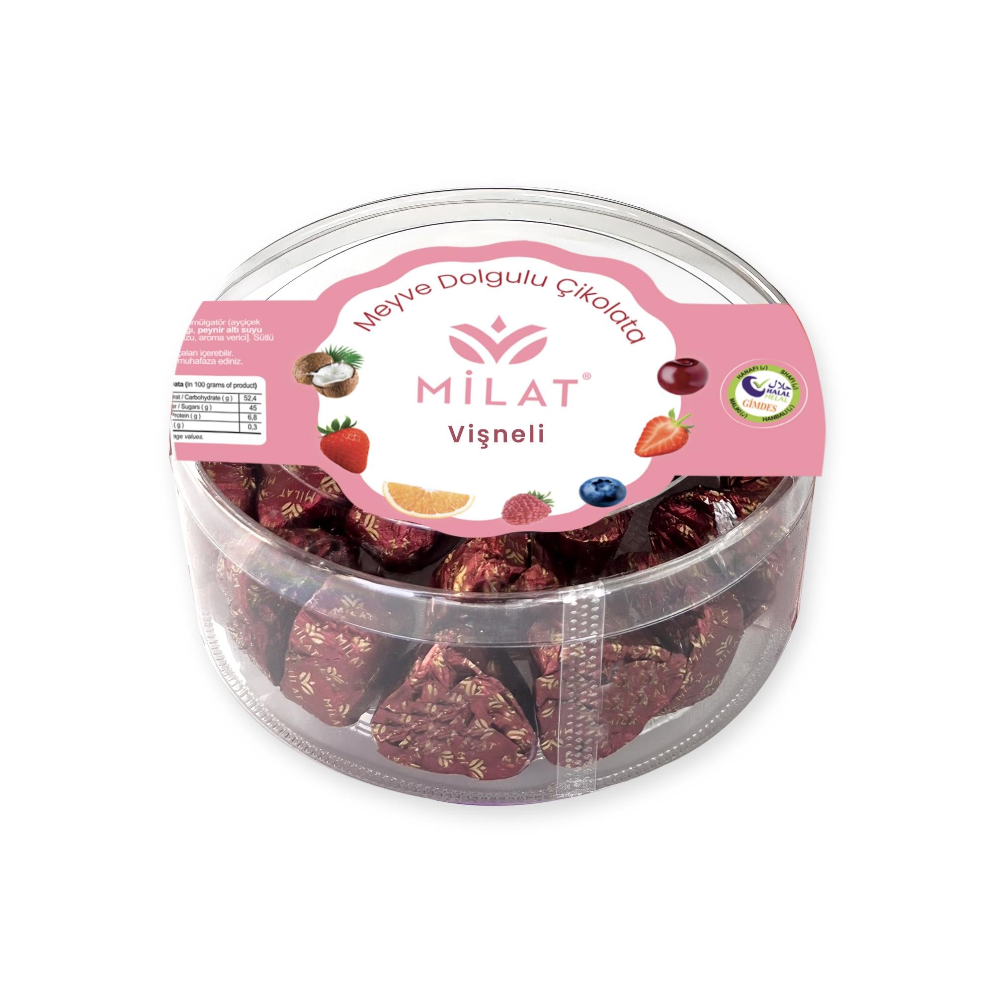 Vişne Dolgulu Sütlü Kalp Çikolata 300 g Spesiyal Dökme ÇikolataMilat