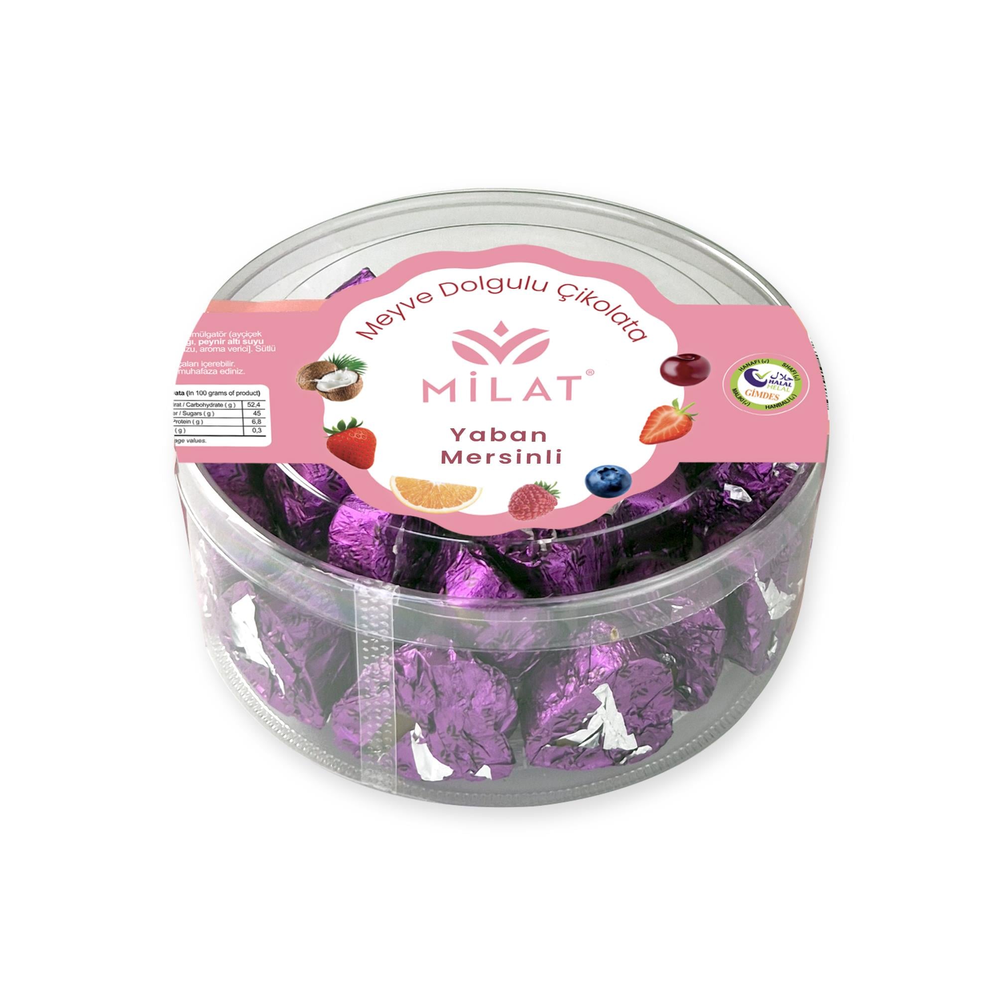 Yaban Mersini Dolgulu Sütlü Kalp Çikolata 300 g Spesiyal Dökme ÇikolataMilat