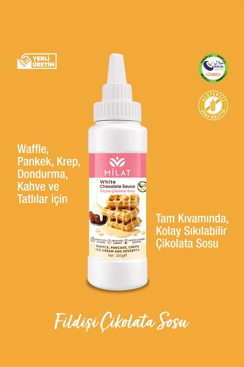 Beyaz Tatlı Sos 300 g - Waffle & Krep & Pankek & Tatlı & Dondurma SosuWaffle SoslarMilat