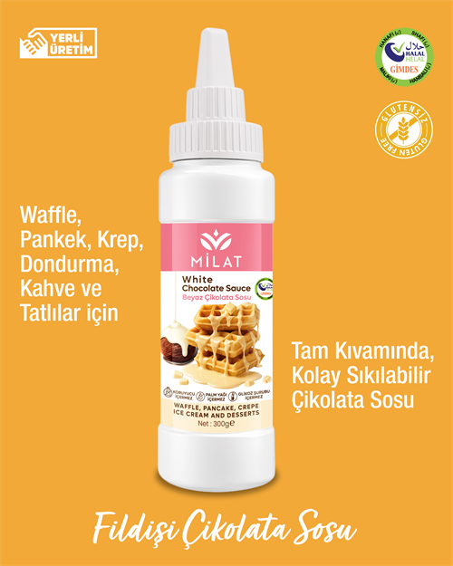 Beyaz Tatlı Sos 300 g - Waffle & Krep & Pankek & Tatlı & Dondurma SosuWaffle SoslarMilat