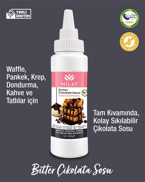 Bitter Tatlı Sos 300 g - Waffle & Krep & Pankek & Tatlı & Dondurma SosuWaffle SoslarMilat