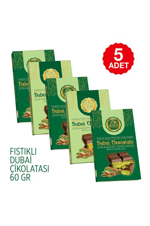 Dubai Çikolatası Fıstıklı 60 gr (5 ADET)Beyoğlu ÇikolatasıMilat