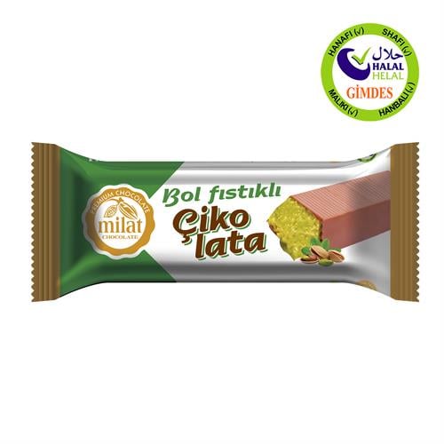 Krema Dolgulu Fıstıklı Çikolata 25 Gr.Tablet ÇikolataMilat