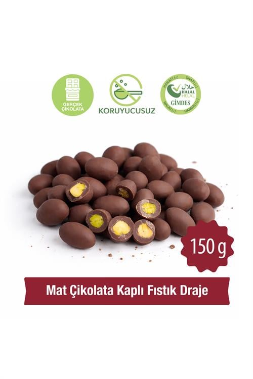 Milat Sütlü Çiklolata Kaplı Mat Antep Fıstıklı DrajeDraje ÇikolataMilat