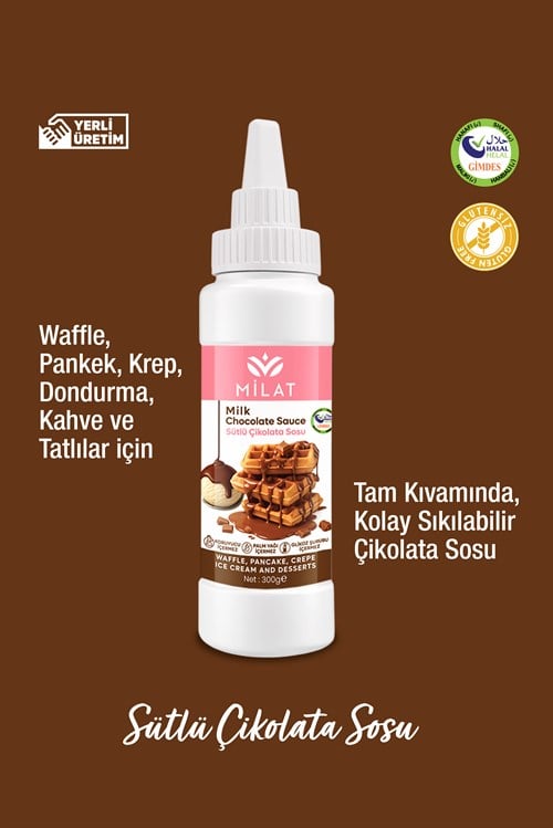 Sütlü Tatlı Sos 300 g - Waffle & Krep & Pankek & Tatlı & Dondurma SosuWaffle SoslarMilat