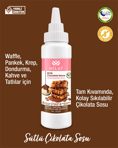 Sütlü Tatlı Sos 300 g - Waffle & Krep & Pankek & Tatlı & Dondurma SosuWaffle SoslarMilat