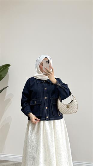 Cep Detaylı Denim Ceket | Kot