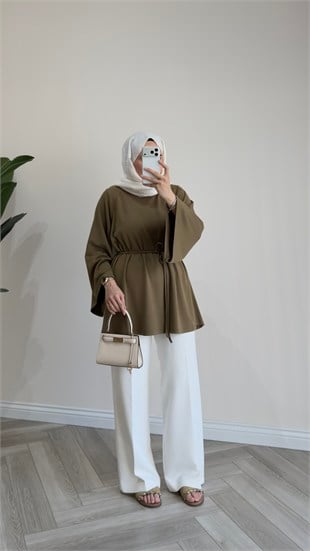 Modal Oversize Tunik | Yağ Yeşili