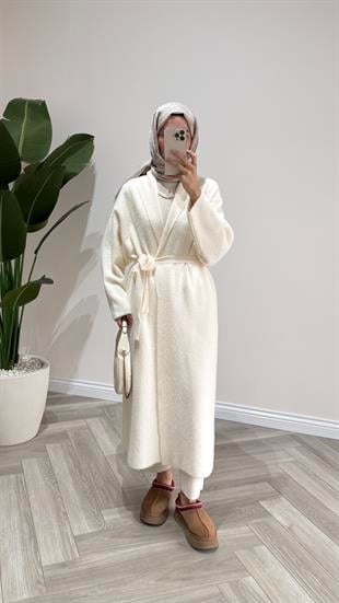 Oversize Hırka Ekru