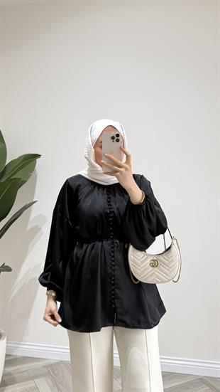 Saten Gömlek | Siyah